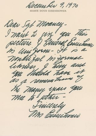 Lot #210 Mamie Eisenhower Autographed Letter Signed - Image 1