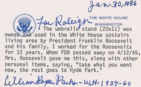 Lot #81 Franklin D. Roosevelt’s Cane Holder - Image 2