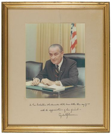 Lot #237 Lyndon B. Johnson Signed Photograph - Image 1