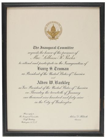 Lot #169 Harry S. Truman and Dwight D.Eisenhower Inauguration Invitations - Image 1
