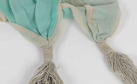Lot #54 Grace Coolidge’s Handmade Beige Chiffon Stole - Image 2