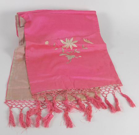 Lot #55 Grace Coolidge?s Handmade Rose Chiffon Stole - Image 1