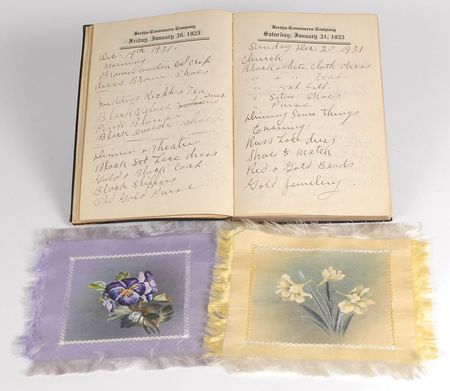 Lot #73 Lou Henry Hoover’s Silk Doilies and Notebook of Dress Records - Image 1