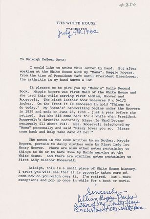 Lot #73 Lou Henry Hoover’s Silk Doilies and Notebook of Dress Records - Image 2