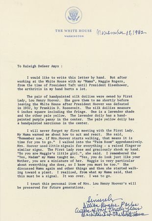 Lot #73 Lou Henry Hoover’s Silk Doilies and Notebook of Dress Records - Image 3