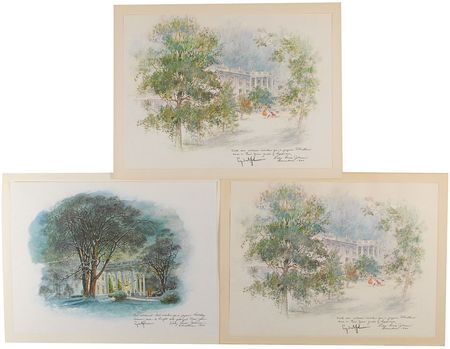 Lot #241 Lyndon B. Johnson White House Staff Christmas Gift Prints - Image 1