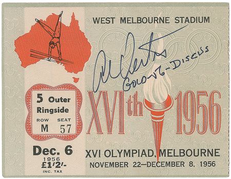 Lot #438 Melbourne Olympics 1956 Tickets Signed By Al Oerter - Image 2