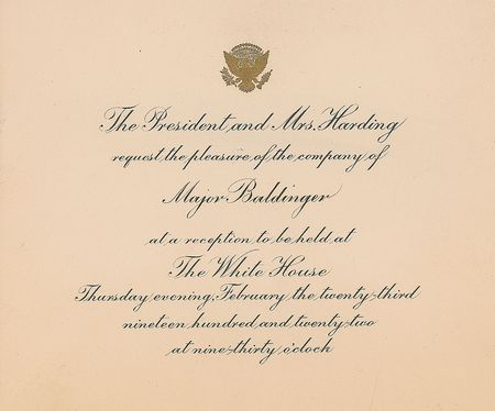 Lot #45 Warren G. Harding Photograph and Invitation - Image 3