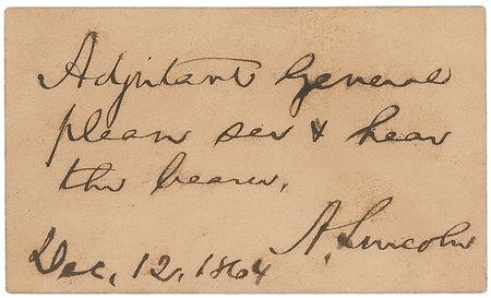 Lot #5 Abraham Lincoln Autographed Note Signed - Image 1