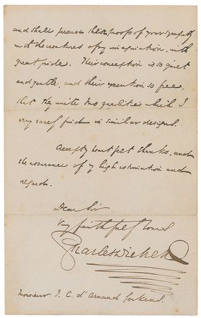 Lot #1032 Charles Dickens Autograph Letter Signed - Image 2