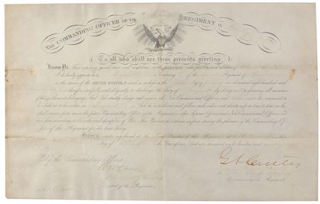 Lot #1026 George A. Custer Signed Document - Image 1
