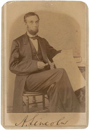 Lot #1019 Abraham Lincoln Signed Photograph - Image 1