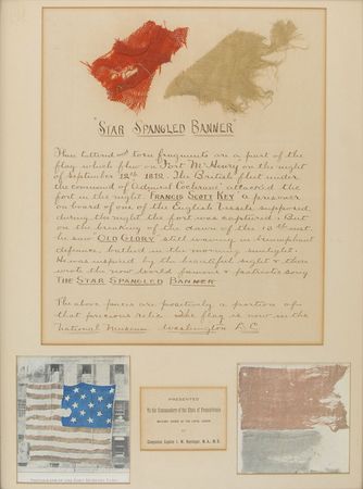 Lot #1015 Star Spangled Banner Flag Fragments - Image 1