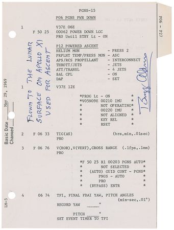 Lot #1055 Apollo 11 Flown Checklist Pages - Image 1