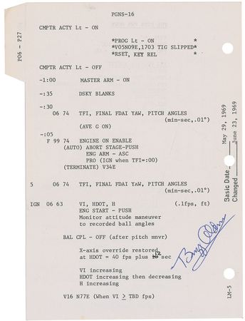 Lot #1055 Apollo 11 Flown Checklist Pages - Image 2