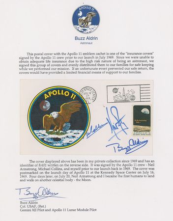 Lot #1056 Apollo 11 ‘Type 3’ Signed Insurance Cover - Image 2