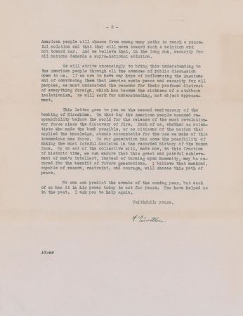 Lot #1041 Albert Einstein Typed Letter Signed - Image 2