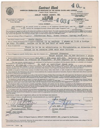 Lot #1074 Janis Joplin Signed Document - Image 1