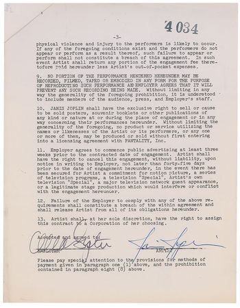 Lot #1074 Janis Joplin Signed Document - Image 2