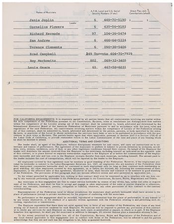 Lot #1074 Janis Joplin Signed Document - Image 3