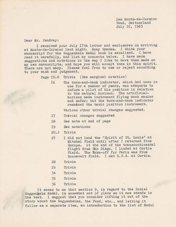 Lot #1048 Charles Lindbergh Typed Letter Signed - Image 1