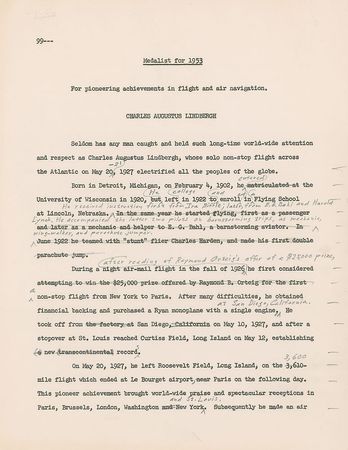 Lot #1048 Charles Lindbergh Typed Letter Signed - Image 4