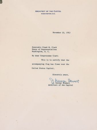 Lot #1045 John F. Kennedy Flag Flown Over the Capitol on November 22, 1963  - Image 2