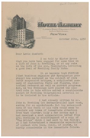 Lot #1059 Hart Crane Typed Letter Signed - Image 1