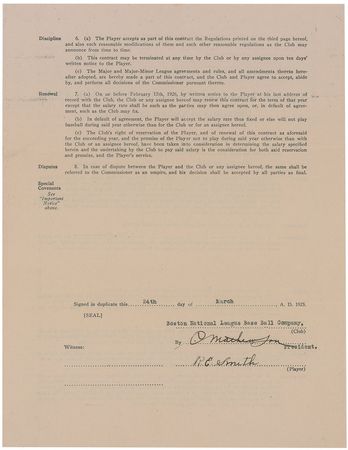 Lot #1077 Christy Mathewson Signed Document - Image 2
