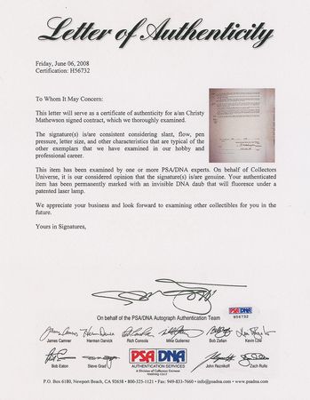 Lot #1077 Christy Mathewson Signed Document - Image 6