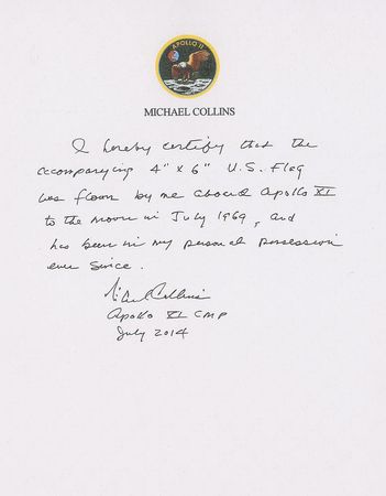 Lot #1054 Apollo 11 Flown Flag - Image 2