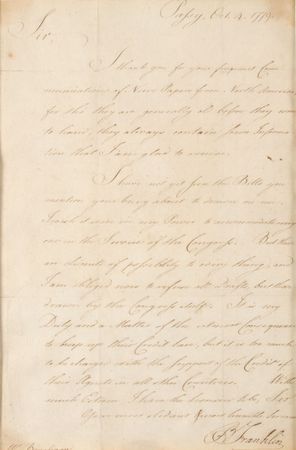 Lot #1006 Benjamin Franklin Letter Signed - Image 2