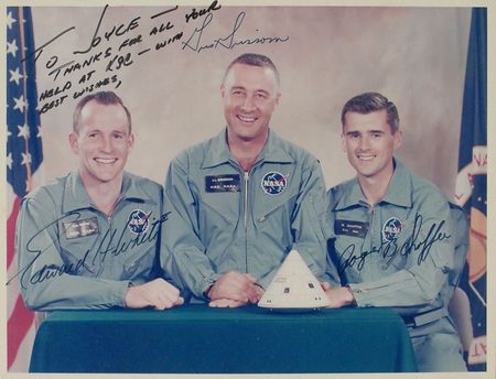 Lot #1051 Apollo 1 Signed Photograph and Flight Suit Patches - Image 2