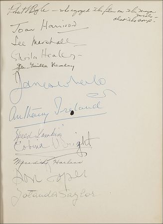 Lot #805 Brian Aherne’s Celebrity Guestbook: The Ahernes’ personal guestbook spanning decades, including James Whale, Sharon Tate, Boris Karloff, the Reagans, Rathbone, and Bruce - Image 3