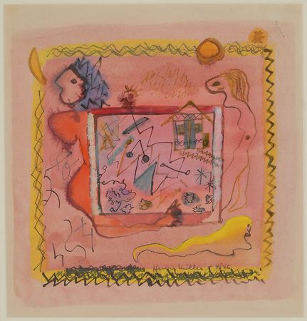 Lot #623 Henry Miller: Early and thought-provoking original Miller abstract painting - Image 2