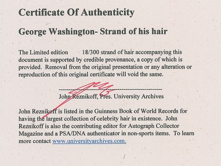 Lot #110 George Washington Hair - Image 3