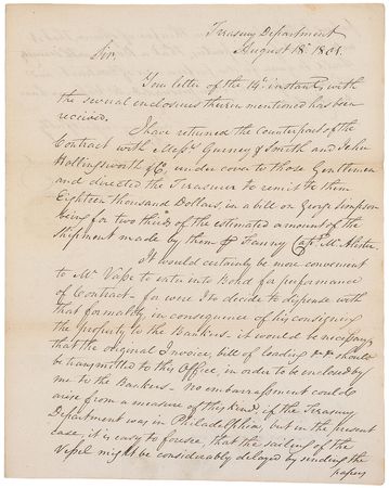 Lot #287 Albert Gallatin Signed Letter - Image 1
