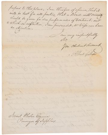 Lot #287 Albert Gallatin Signed Letter - Image 2
