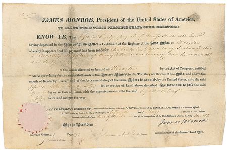 Lot #10 James Monroe Signed Document