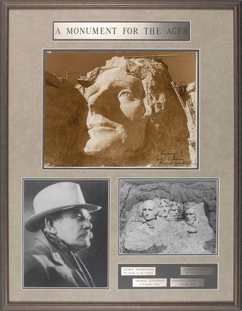 Lot #533 Gutzon Borglum: Impressive oversized portrait of Mount Rushmore’s majestic Jefferson - Image 2