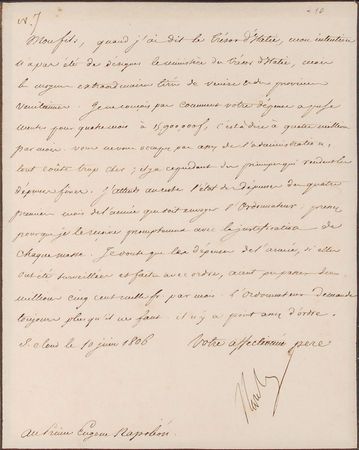 Lot #239 Napoleon: Napoleon chastises his son for lack of oversight: “I cannot conceive of how your expenditures for four months could reach 15,900,000 francs” - Image 2