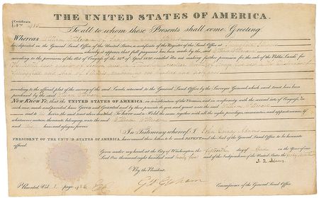 Lot #13 John Quincy Adams Signed Document