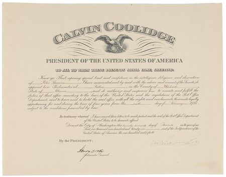 Lot #72 Calvin Coolidge Signed Document - Image 1