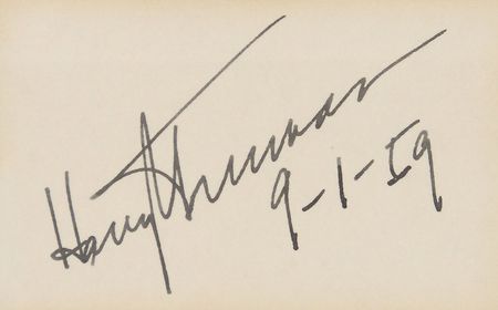 Lot #138 Harry S. Truman Signature - Image 2