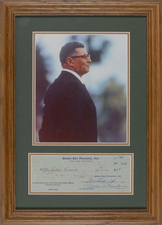 Lot #972 Vince Lombardi Check - Image 1