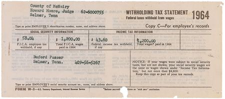 Lot #311 Buford Pusser Receipt - Image 2