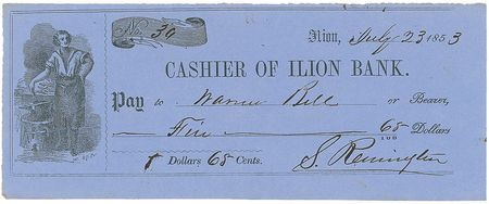 Lot #312 Samuel and Eliphalet Remington Checks - Image 1