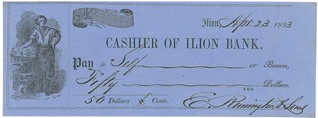 Lot #312 Samuel and Eliphalet Remington Checks - Image 2