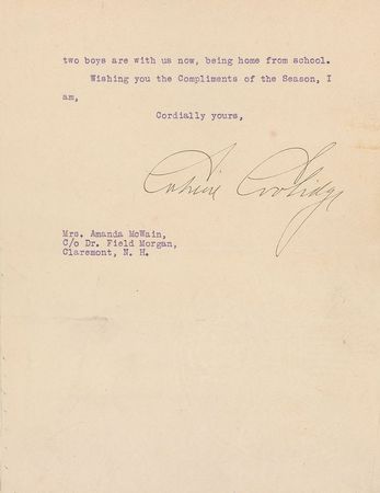 Lot #127 Calvin Coolidge Typed Letter Signed - Image 2