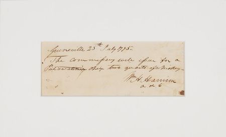 Lot #23 William Henry Harrison: A 1795 peace offering of “two quarts of whiskey” for a “Potawatimie chief” - Image 2